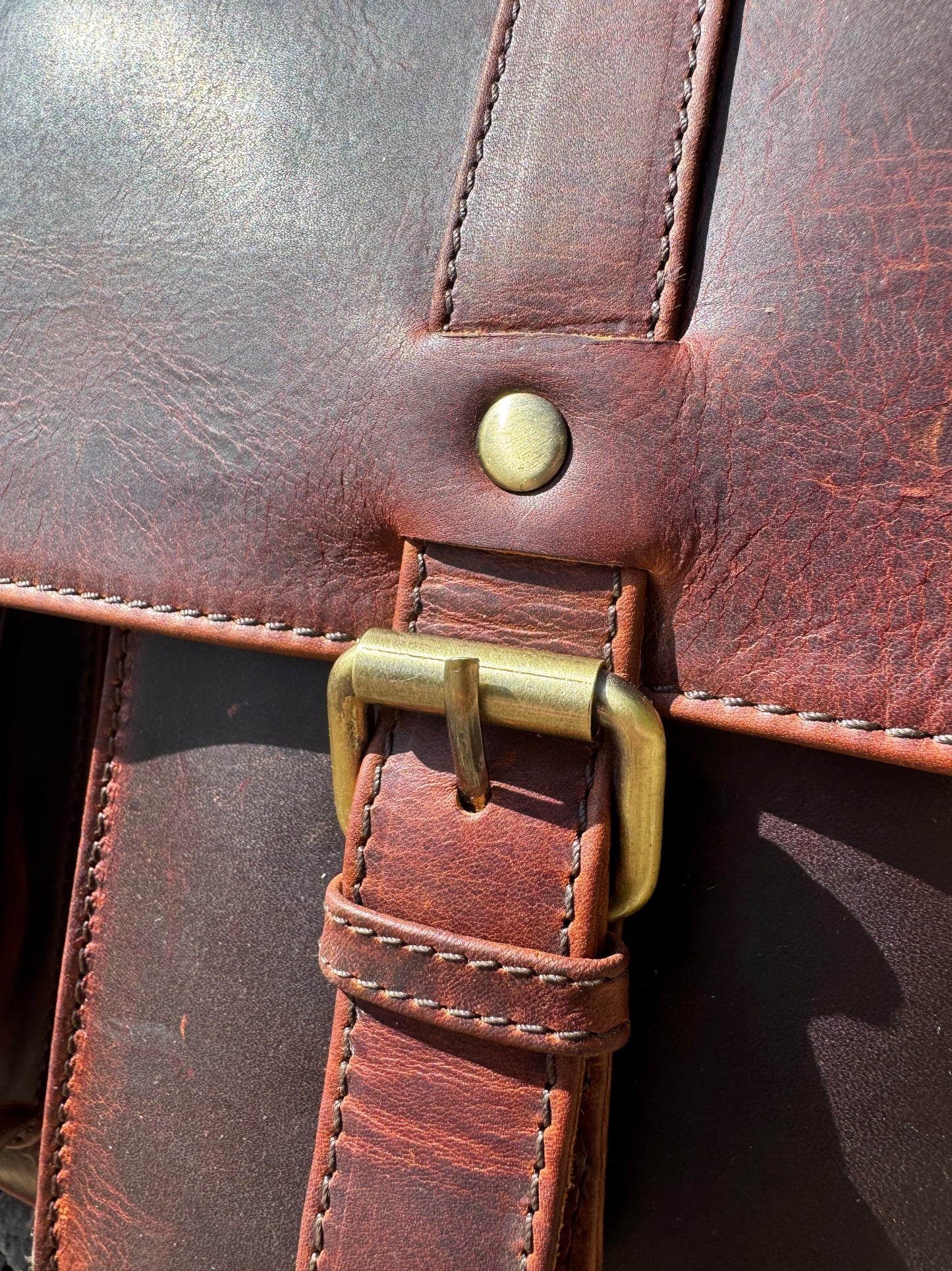 Roma Flapover Messenger Bag Brown