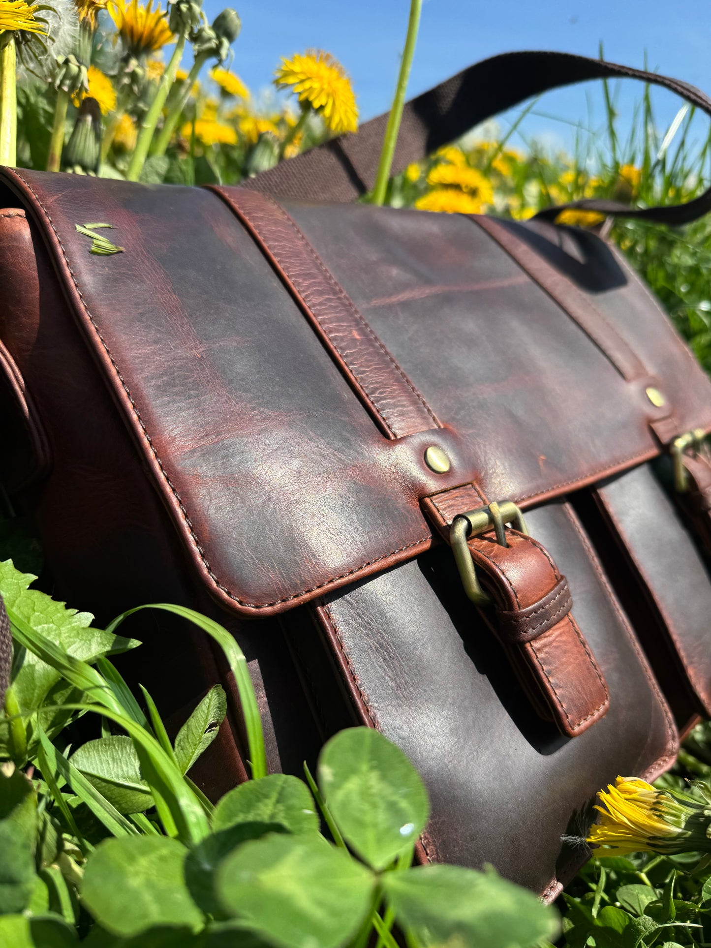 Roma Flapover Messenger Bag Brown