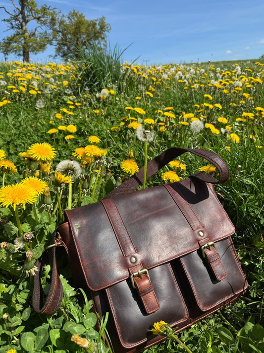 Roma Flapover Messenger Bag Brown