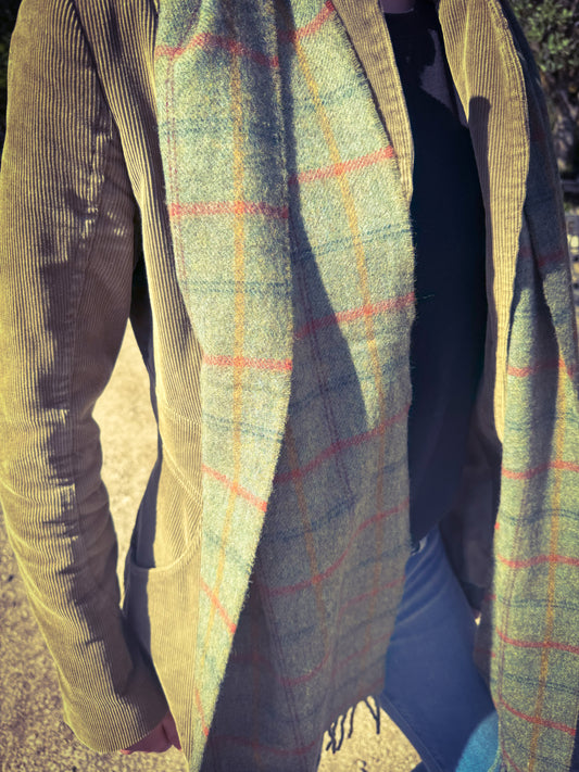 Scarf Country Check Sage
